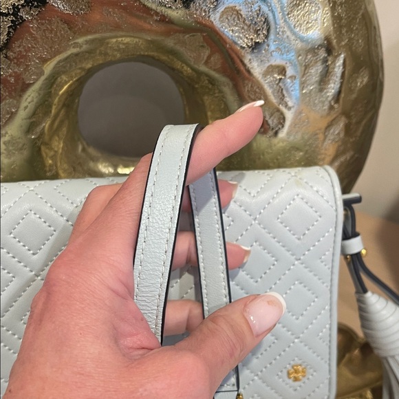 Tory Burch Light Gray Quilted Crossbody Bag - Picture 5 of 5
